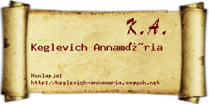 Keglevich Annamária névjegykártya